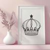 Regal Crown Design for Digital Projects Vector crown design with clean lines and regal details for use in digital projects and cutting machines.