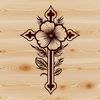 Cross with Elegant Floral Details A traditional Christian symbol featuring a cross with decorative details.