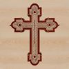 A simple design of a Christian crucifix icon in vector format.