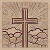 A traditional crucifix made up of intersecting bars, symbolizing faith and devotion.