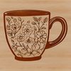 A simple cup design made from vector lines, suitable for digital cutting machines and craft projects.