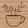 A stylized vector design of a cup, suitable for commercial or personal use in various digital formats.