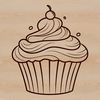 Free Cupcake Clipart Illustration A digital illustration of a single cupcake on a white background, designed as vector art.