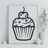 Layered Frosting Illustration Illustrated cupcake design featuring layers of colorful frosting and decorations.