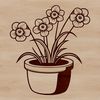 Spring Floral Illustration in Pot A stylized illustration of a daffodil plant in a pot, symbolizing new life and renewal.
