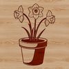 Spring Blooms A vector illustration of a single daffodil plant in a small flower pot.
