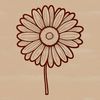 Free SVG Flower Graphic Design A detailed, high-resolution SVG drawing of a daisy with petal details.