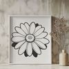 Simple White Daisy Flower Icon A simple illustration of a daisy flower with white petals and a yellow center.