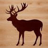 Cute Stylized Deer Cutout A stylized silhouette of a deer in a simple vector design.