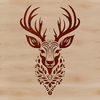Beautiful Deer Head Clip Art SVG A detailed illustration of a deer's head, created in vector art format.