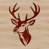 Wild Deer Silhouette Vector Graphic An SVG vector art design featuring the profile view of a wild deer animal.