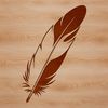 A detailed illustration of a single feather with intricate design elements, suitable for vector art projects and designs.