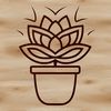 Succulent Plant Silhouette Design A simple vector design featuring a desert-dwelling succulent plant with distinctive features.