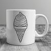 Delicious Hand-Drawn Ice Cream A vector graphic image of a delicious-looking ice cream treat with multiple flavors.