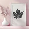 Intricate Leaf Design for Vector Graphics A single leaf with intricate details, suitable for use in vector graphics design and cutting machine projects.