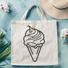 Sweet SVG Design A vector graphic design featuring a stylized ice cream dessert in various colors.