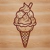 Beautiful Dessert Vector Graphic Design A colorful illustration of a cone with a scoop of ice cream on top.