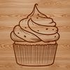 Free Cupcake Clipart SVG Graphics A single-layered cupcake design made with vector graphics.