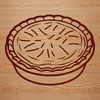 A detailed illustration of a traditional dessert pie with a crust and filling.