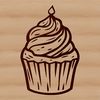 Cupcake Graphic Art A digitally created design of a classic dessert featuring a round cake base with a swirl of creamy frosting.