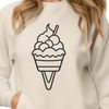 Sweet Ice Cream Icon A colorful illustration of a scoop of ice cream on a cone, made from vector lines for easy customization.