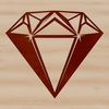 Precise Vector Diamond Shape A high-resolution vector shape of a diamond, suitable for cutting machine projects and various graphic design applications.