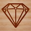 Elegant Diamond Outline Vector A simple outline of a diamond shape, ideal for use in vector designs and cutouts.