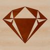 Vector illustration of a diamond shape with geometric lines and angles.