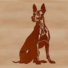 Sitting Dog Clip Art Vector Design A sitting Doberman Pinscher breed dog with a sleek coat.