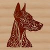 Ornate Canine Silhouette A high-quality SVG graphic of an ornate Doberman Pinscher silhouette.
