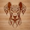 A high-quality vector illustration of a Doberman Pinscher's head, suitable for use in commercial or personal projects.