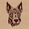 Beautiful Doberman Portrait Illustration A high-quality digital representation of a Doberman Pinscher's facial structure in vector format.