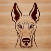 Doberman Pinscher Breed Clip Art Design An SVG clip art design featuring a Doberman Pinscher dog breed.