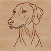 Playful Weimaraner Dog Illustration A vector illustration of a Weimaraner dog in mid-stride.