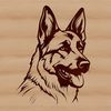 German Shepherd Dog Breed Portrait Vector graphic design of a German shepherd animal head