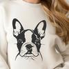 Adorable Boston Terrier Portrait SVG Illustration A portrait illustration of a Boston Terrier's head, suitable for vector art projects.