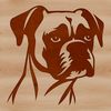 Dog Head Silhouette Vector Art Illustrated vector image of a Boxer dog's head.