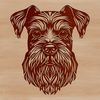 Cuddly Canine Companion Vector Art A detailed illustration of the head and facial features of a miniature schnauzer dog.