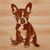 Cute Sitting Boston Terrier Vector Art A sitting dog breed with a short coat, suitable as vector art for various projects.