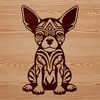 A vector illustration of a Boston Terrier sitting, designed for digital use.