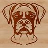 Stunning Boxer Portrait A close-up of a Boxer dog's head with detailed features, suitable for vector art and cutting machine projects.