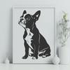 Cute Dog Silhouette for Digital Design Boston Terrier animal silhouette with clear lines suitable for digital design projects.