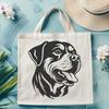 Rottweiler Illustration with Detailed Head Features Large Rottweiler dog breed illustration with detailed head features.