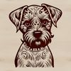 Lovable Canine Companion Illustration Portrait illustration of a miniature dog breed with distinctive facial features.