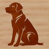 An illustration of a sitting Labrador Retriever breed dog.