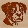 Boxer Dog Head Clip Art A high-quality digital image of a boxer dog's head, suitable for vector art and design.