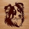 Shetland Sheepdog Silhouette Art Shetland sheepdog head silhouette illustration in vector format.