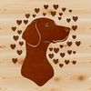 Love Hearts Weimaraner Clip Art Weimaraner breed illustration in a vector format.