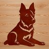 Beautiful Vector Dog Design Free to Download A detailed illustration of a German Shepherd in a relaxed pose.