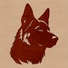 Vector Headshot of a Beautiful German Shepherd A close-up illustration of a German Shepherd's head with a detailed coat and expression.